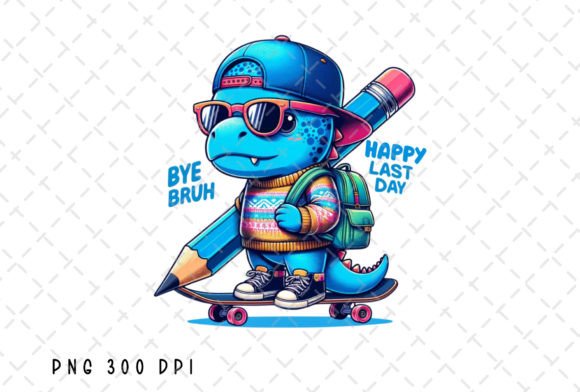 Celebrate the End of an Era with the Bye Bruh Happy Last Day School Dinosaur Design