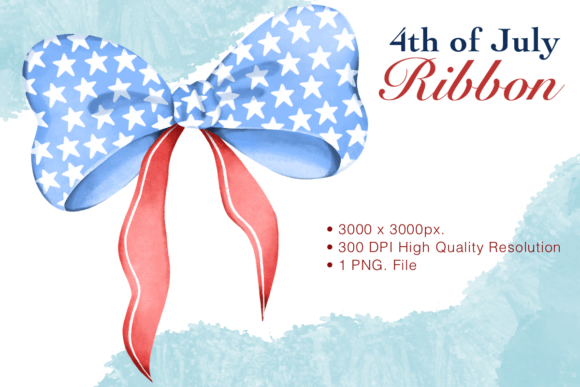 Celebrate with Style: The 4th of July Ribbon Coquette Clipart