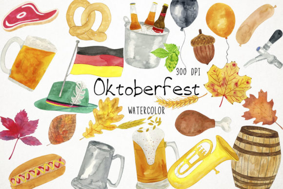 Celebrate with Style: Using Watercolor Oktoberfest Clipart