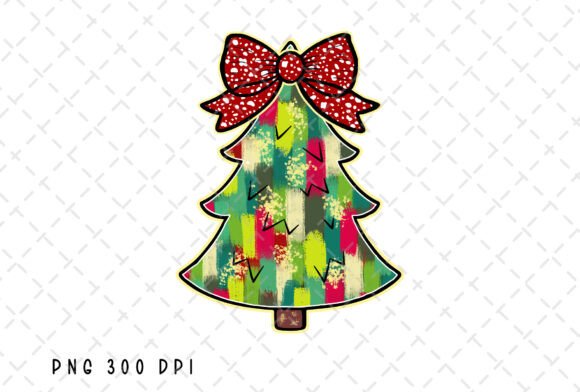 Coquette Bow Brushstroke Christmas Tree: Festive Design