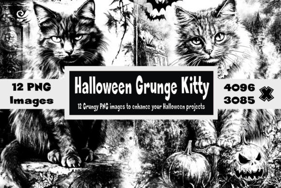 Exploring Halloween Grunge Kitty: Gothic Feline Illustrations