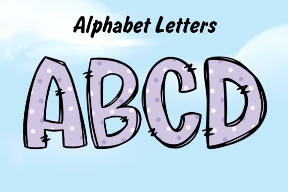 Freshen Up Your Designs with Purple Dot Alphabet Doodle Spring Png