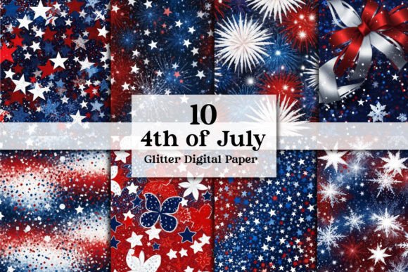 Infuse Patriotic Sparkle with 4th of July Glitter Seamless