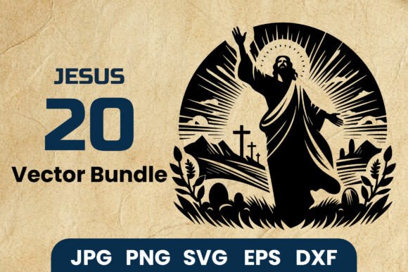 Jesus Risen SVG Bundle: Design Assets for Faith-Based Projects