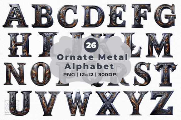 Metallic Alphabet Sublimation Clipart: Elevate Your Designs