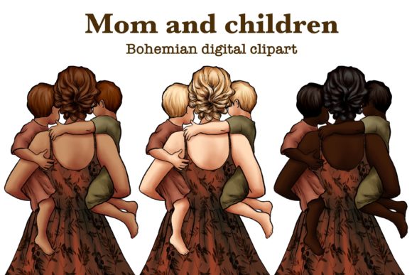 Mom and Children Clipart: Heartfelt Designs for Your Projects