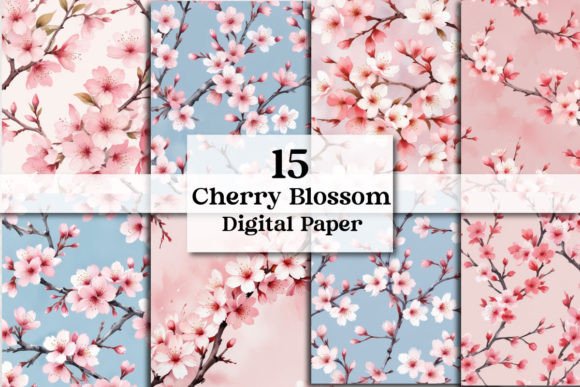 Springtime Elegance: Using Cherry Blossom Digital Papers