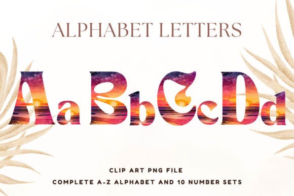 Sunset Sky Alphabet Letters: Design with Dreamy Gradient