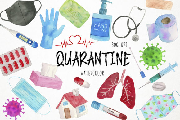Watercolor Virus Clipart: Crafting Quarantine Visuals