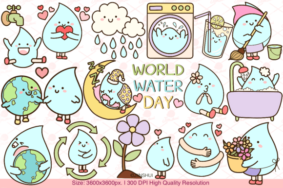 World Water Day Clip Art: Hand-Drawn PNGs for Impactful Design